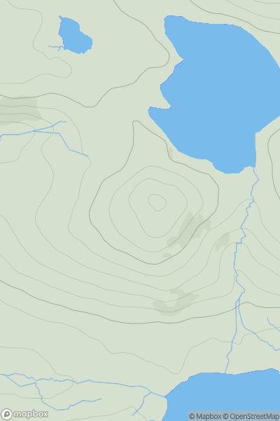 Thumbnail image for Beinn Bhreac [Islay] [NR398529] showing contour plot for surrounding peak
